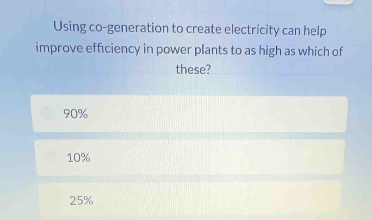 using co - generation to create electricity can help improve efficiency…