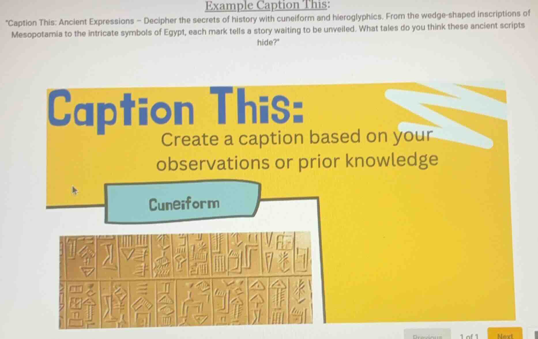 example caption this: \caption this: ancient expressions - decipher the…