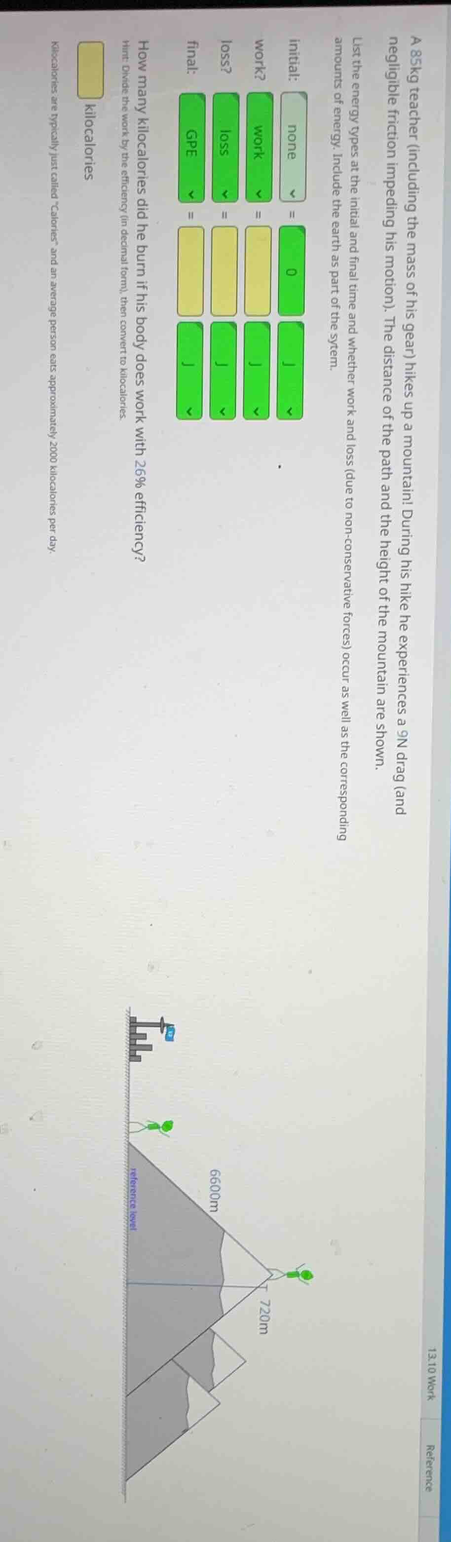 a 85kg teacher (including the mass of his gear) hikes up a mountain! du…