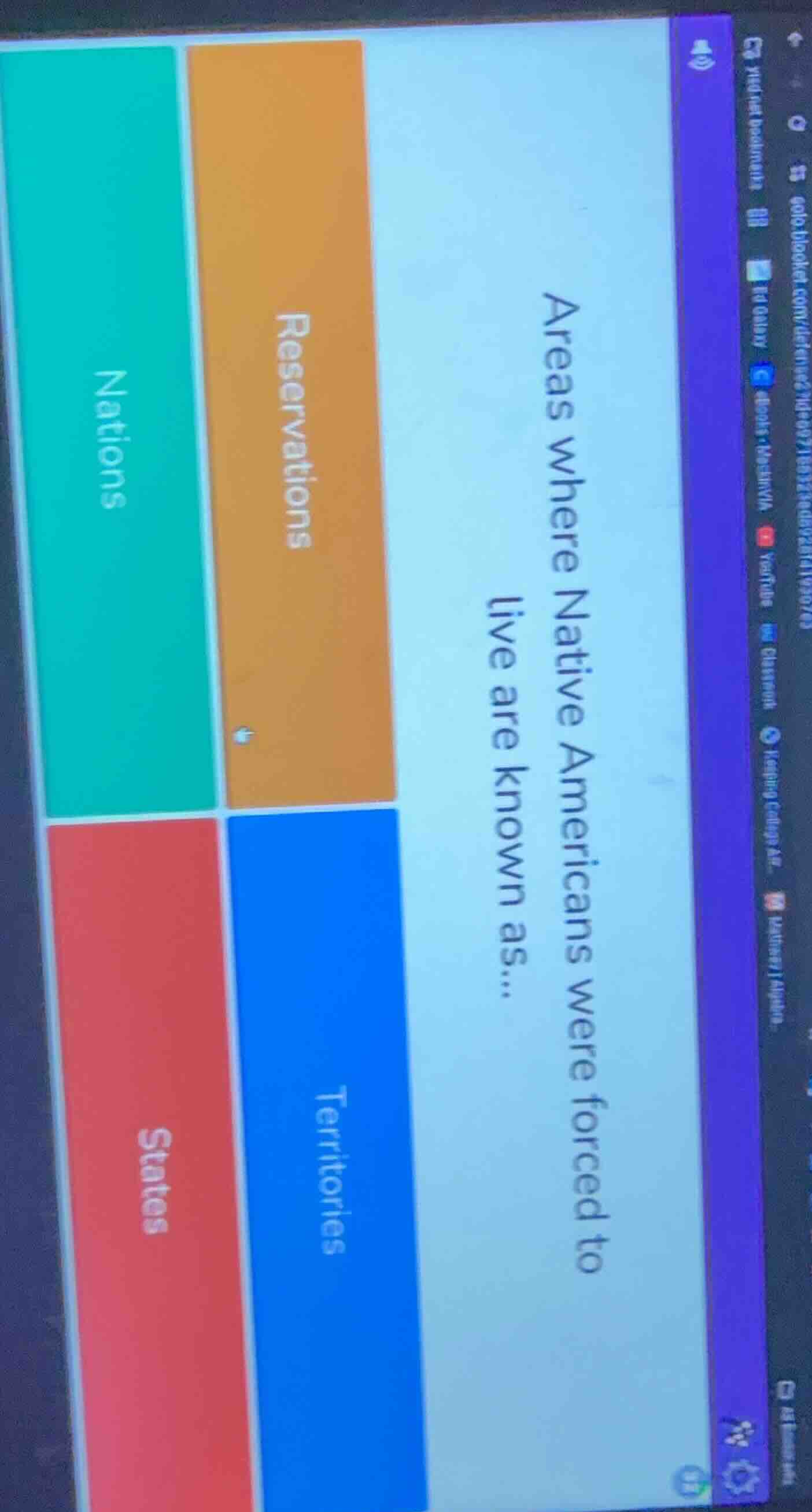 areas where native americans were forced to live are known as... reserv…