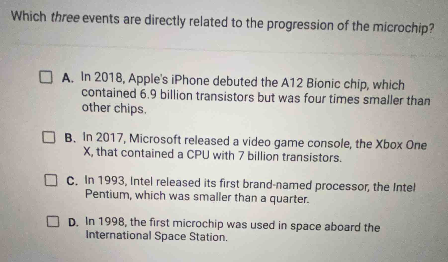 which three events are directly related to the progression of the micro…