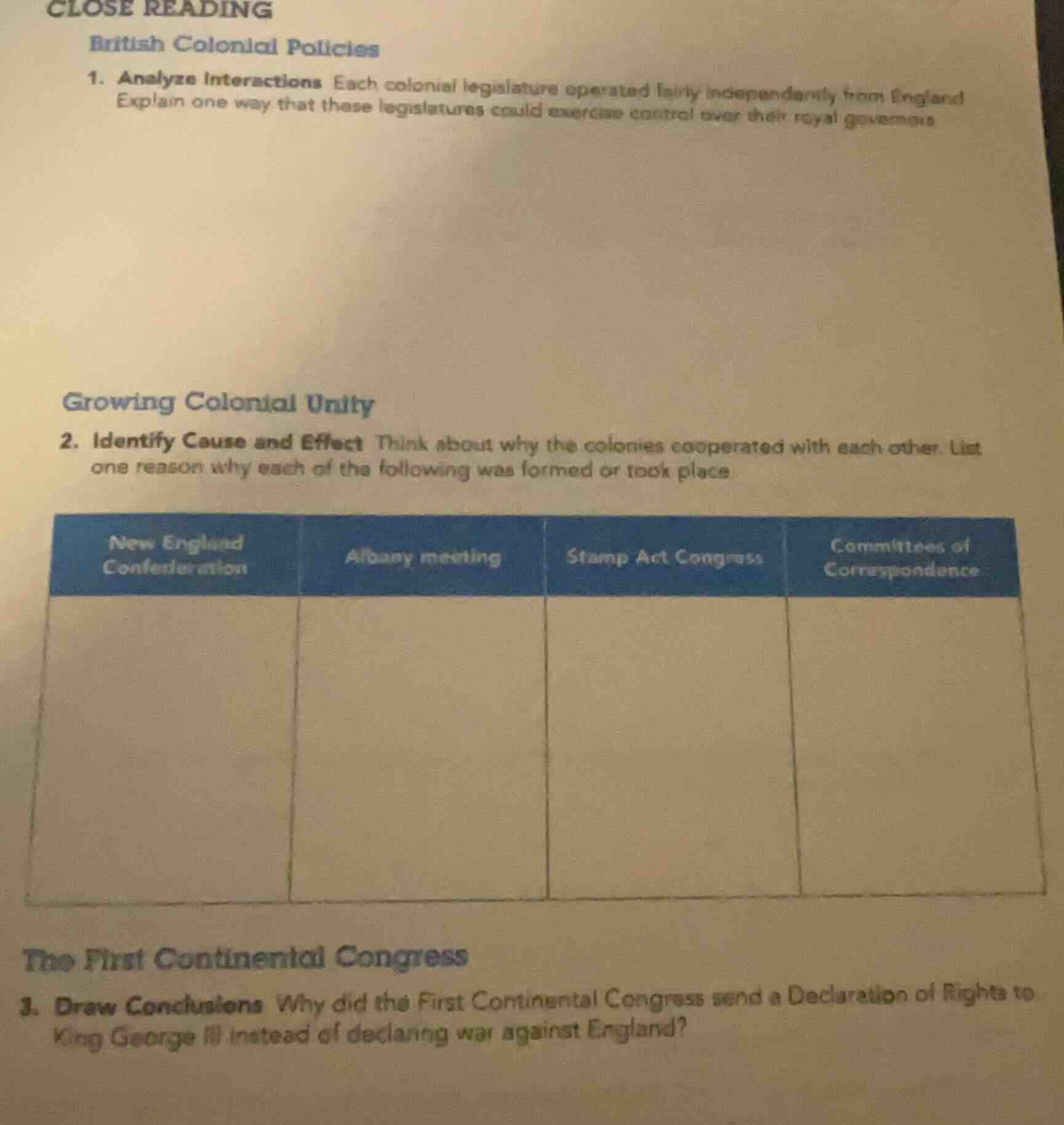 close reading british colonial policies 1. analyze interactions each co…