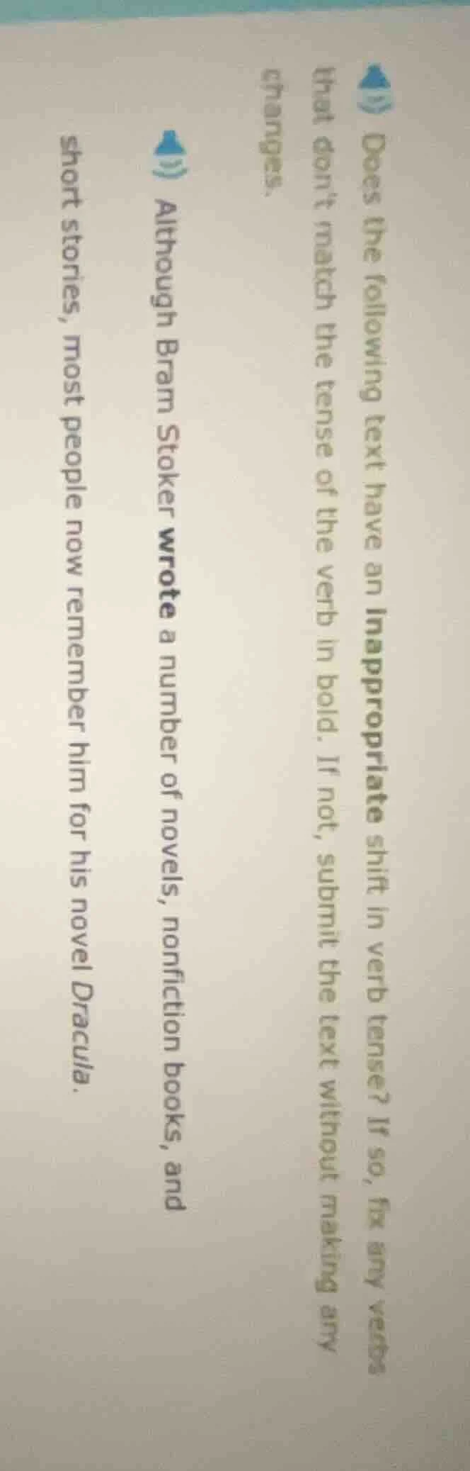 does the following text have an inappropriate shift in verb tense? if s…