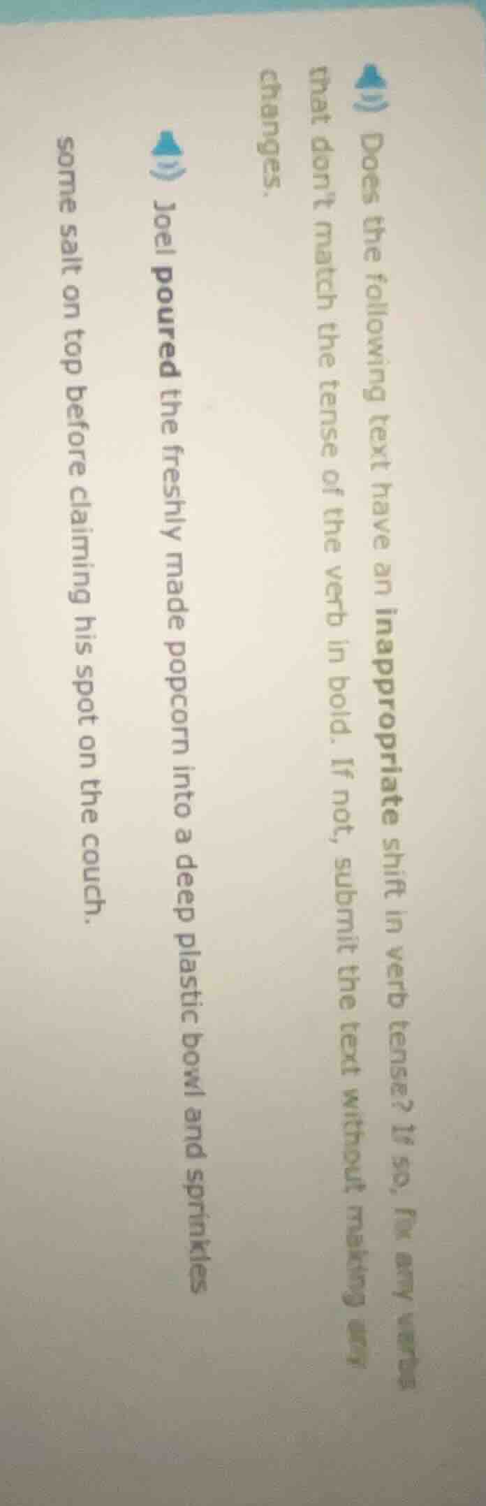 does the following text have an inappropriate shift in verb tense? if s…