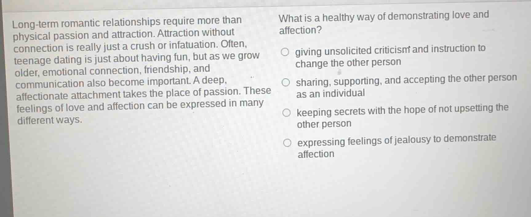 long - term romantic relationships require more than physical passion a…