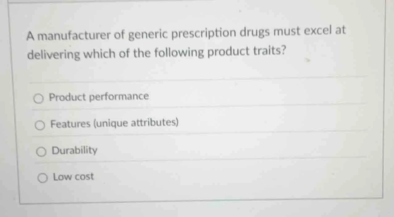 a manufacturer of generic prescription drugs must excel at delivering w…