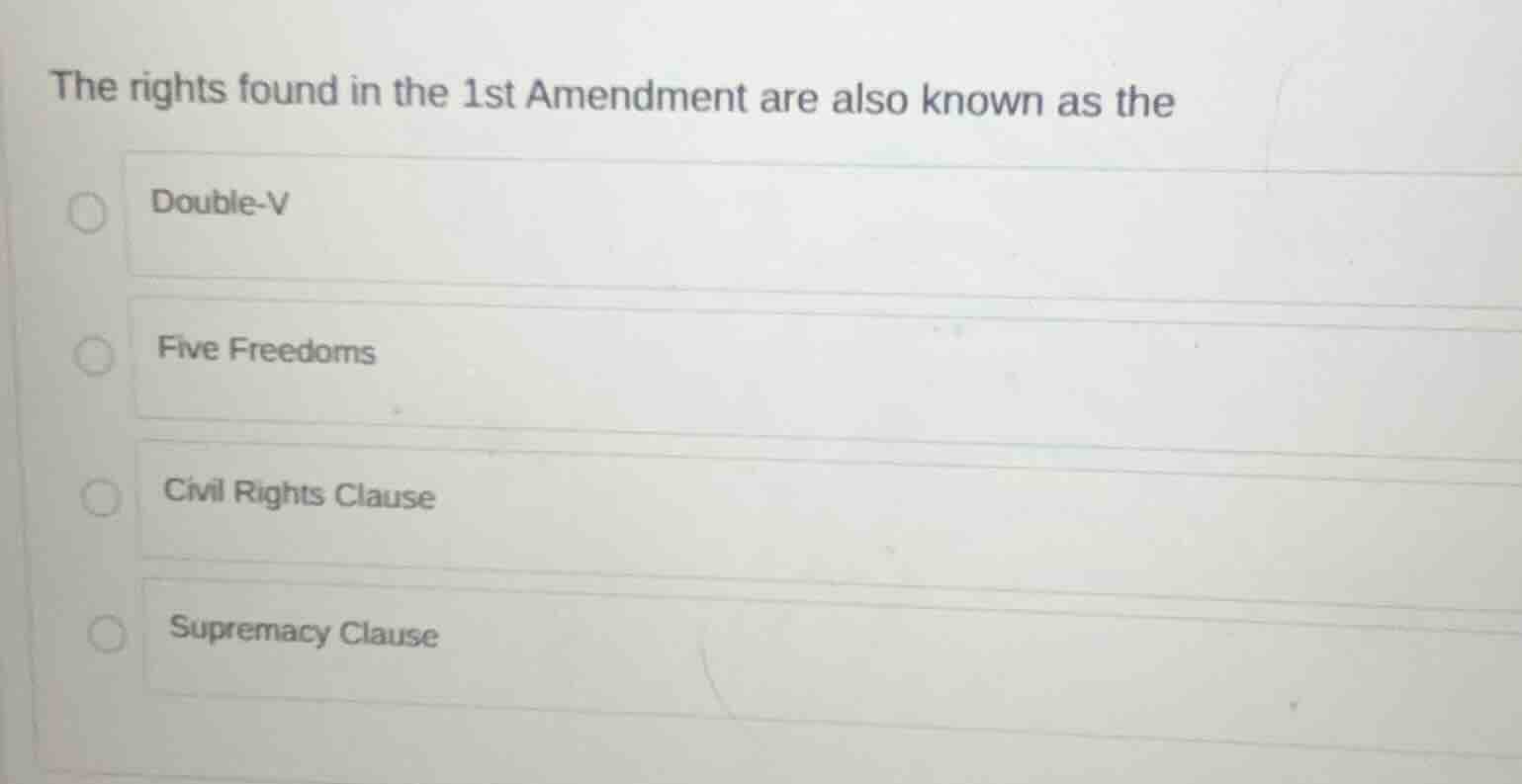 the rights found in the 1st amendment are also known as the double-v fi…