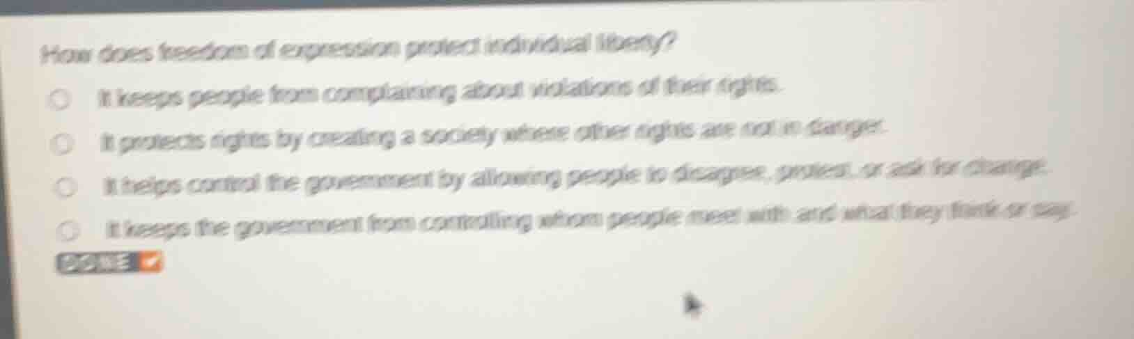 how does freedom of expression protect individual liberty? ○ it keeps p…