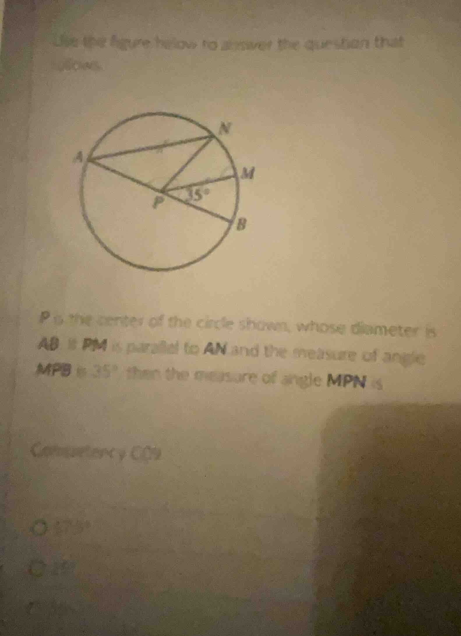 use the figure below to answer the question that follows. p is the cent…