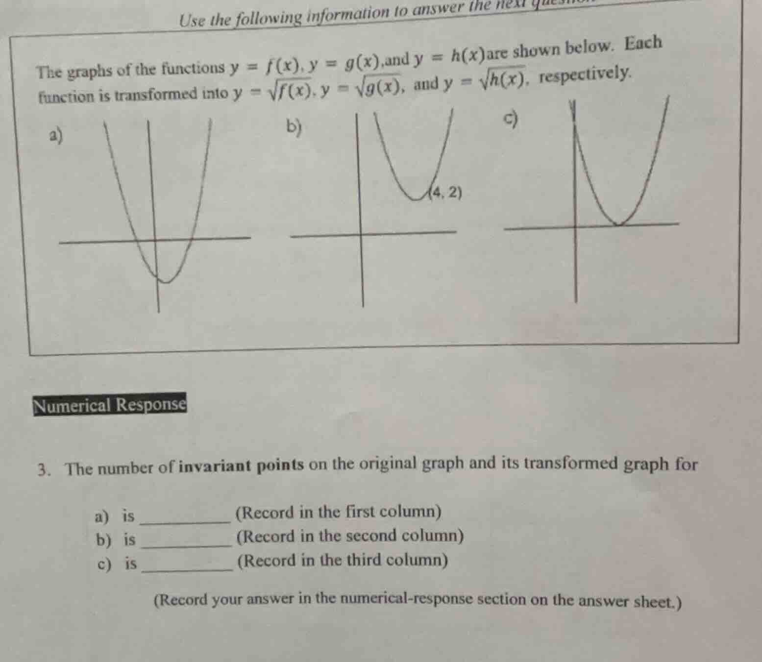 use the following information to answer the next question. the graphs o…