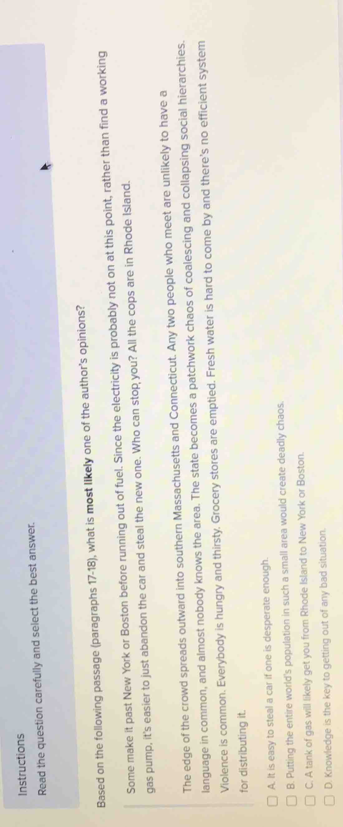 instructions read the question carefully and select the best answer. ba…