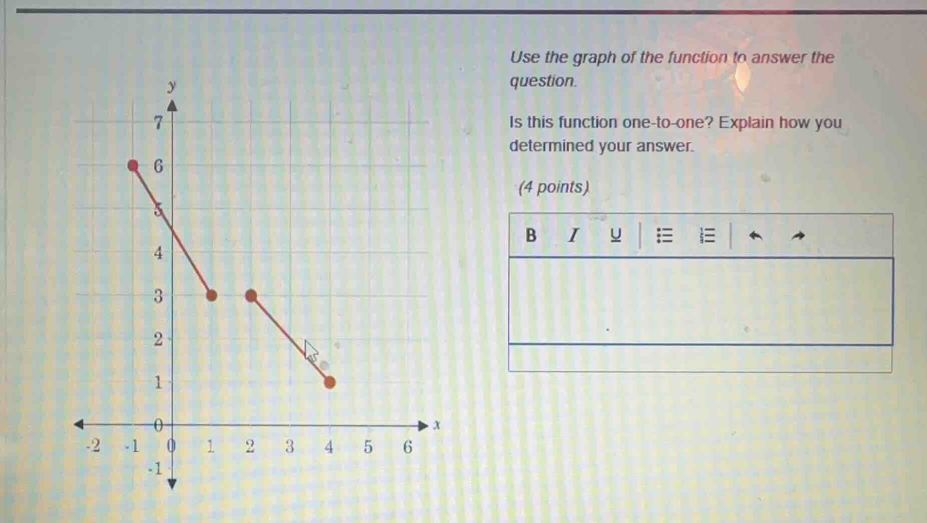 use the graph of the function to answer the question. is this function …