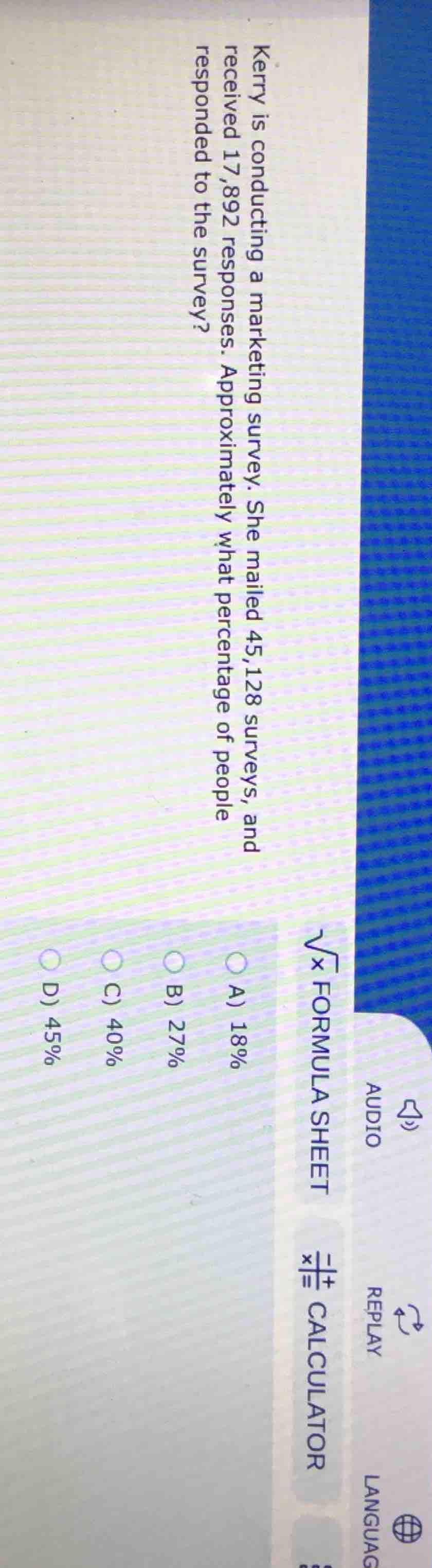 kerry is conducting a marketing survey. she mailed 45,128 surveys, and …