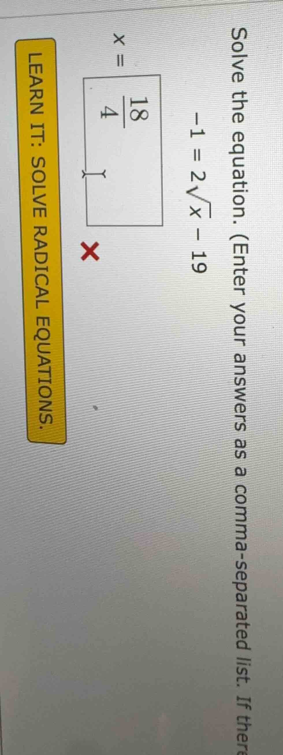 solve the equation. (enter your answers as a comma - separated list. if…
