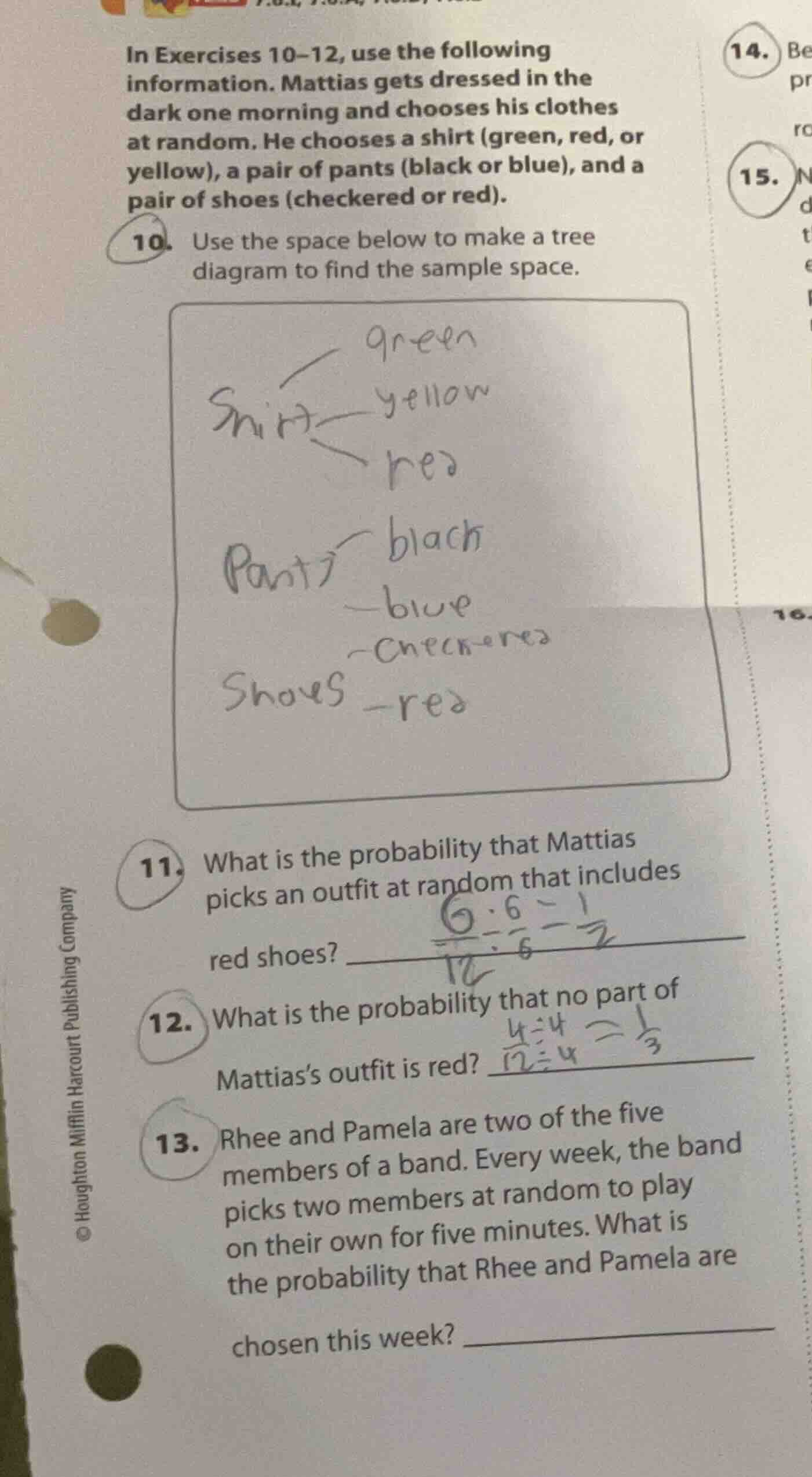 in exercises 10–12, use the following information. mattias gets dressed…