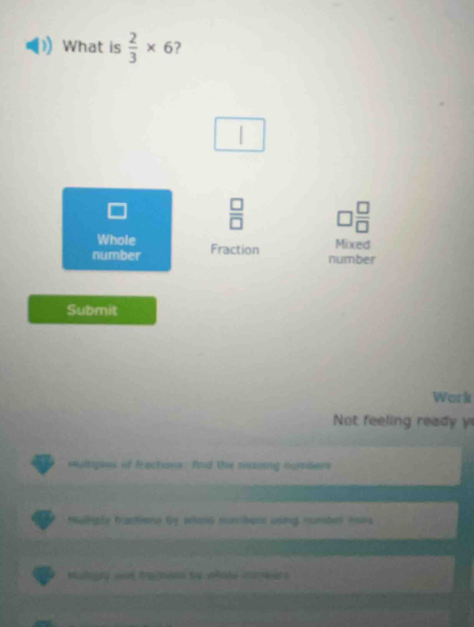 what is \\(\\frac{2}{3} \\times 6\\)?