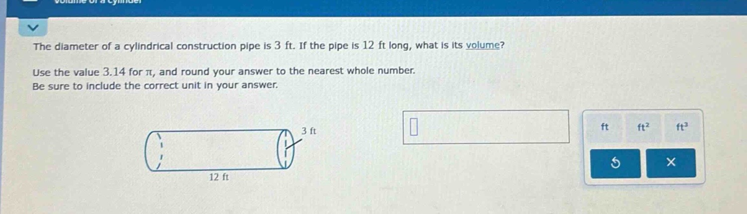 the diameter of a cylindrical construction pipe is 3 ft. if the pipe is…