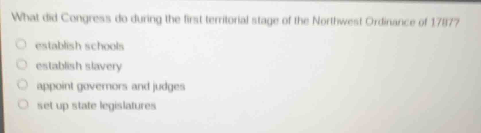 what did congress do during the first territorial stage of the northwes…