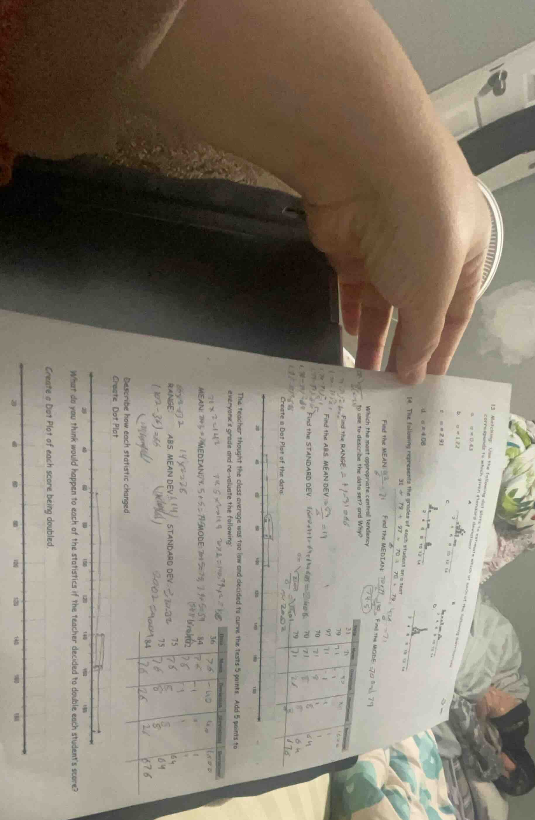 13 matching: use the following dot plots to determine which of the foll…