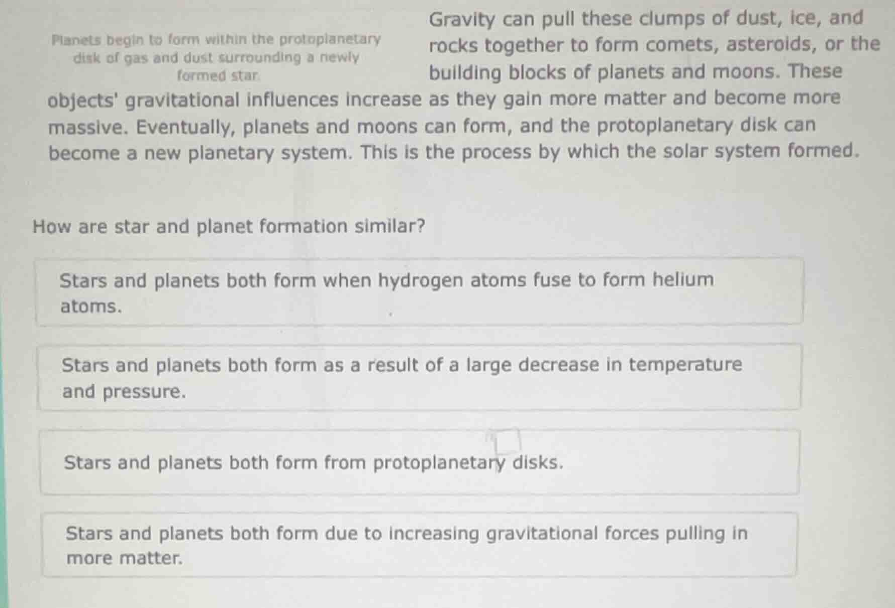 planets begin to form within the protoplanetary disk of gas and dust su…