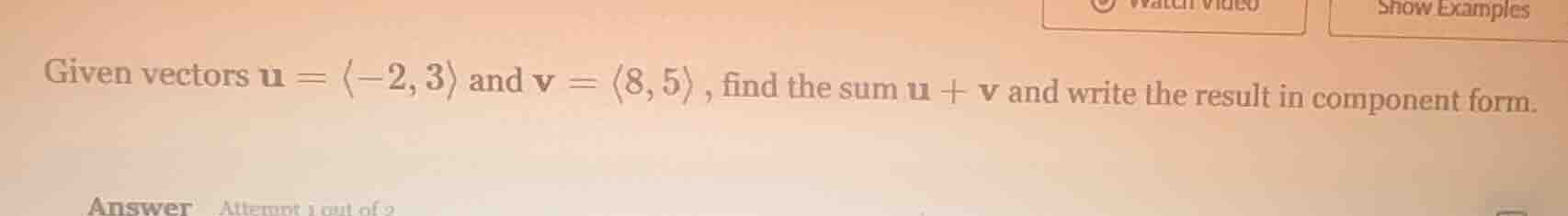 given vectors \\(\\mathbf{u} = \\langle -2, 3 \ angle\\) and \\(\\mathb…