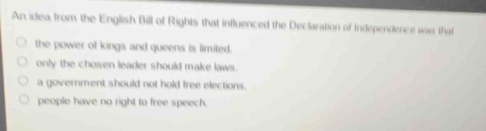 an idea from the english bill of rights that influenced the declaration…