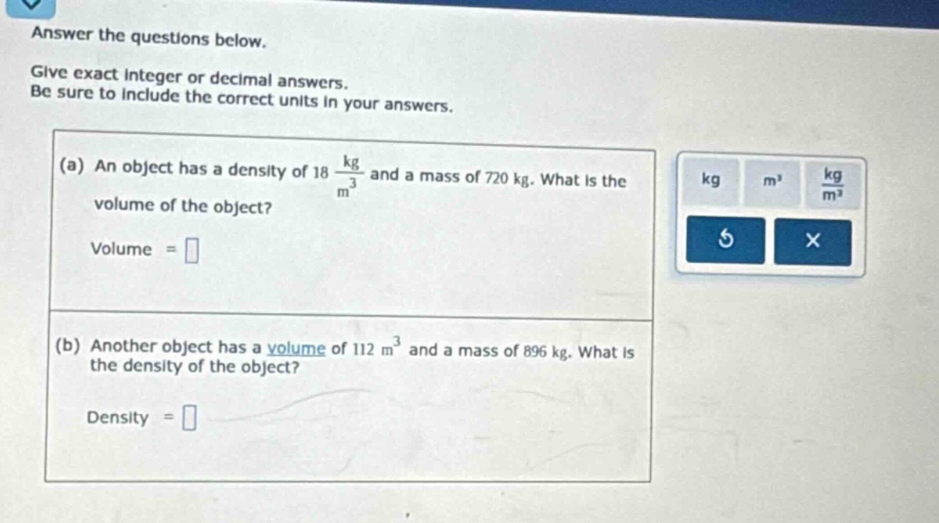 answer the questions below. give exact integer or decimal answers. be s…