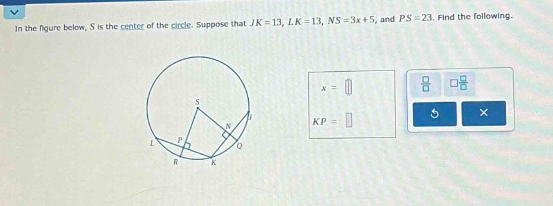 in the figure below, s is the center of the circle. suppose that jk = 1…