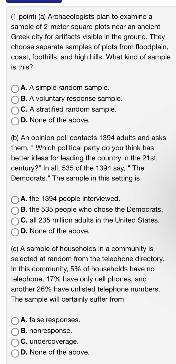 (1 point) (a) archaeologists plan to examine a sample of 2-meter-square…
