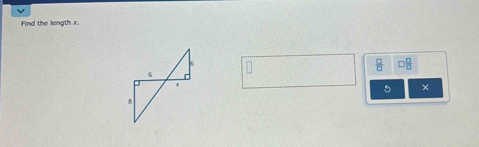 find the length x.