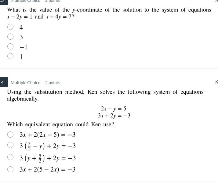3 multiple choice 2 points what is the value of the y - coordinate of t…