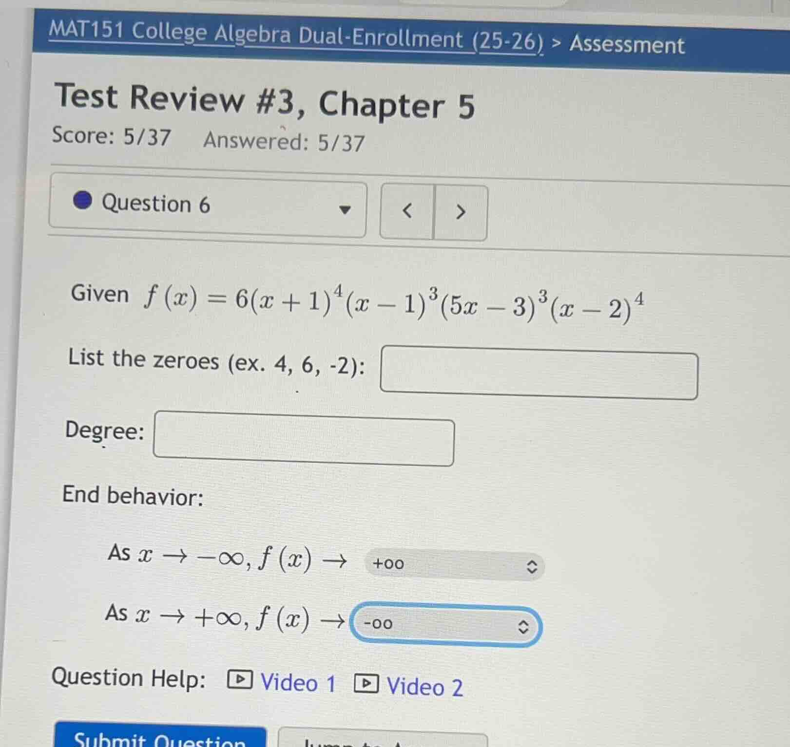 mat151 college algebra dual-enrollment (25-26) > assessment test review…