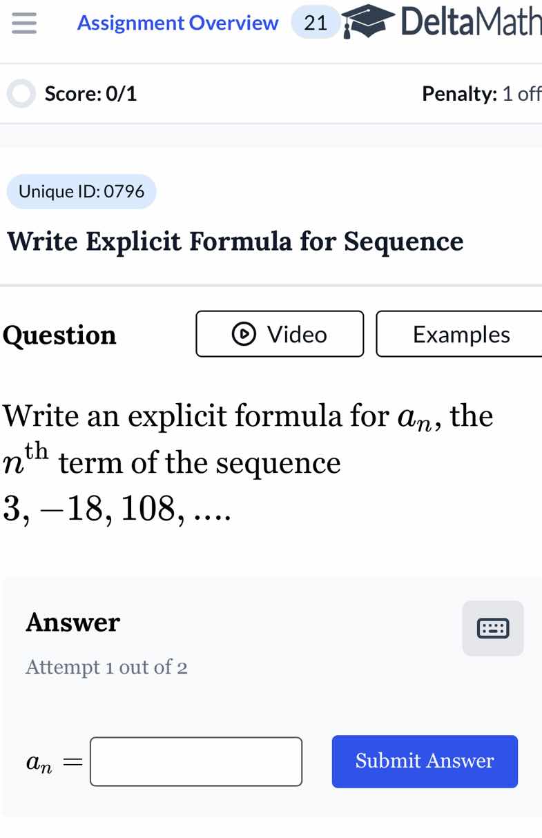write explicit formula for sequence question write an explicit formula …