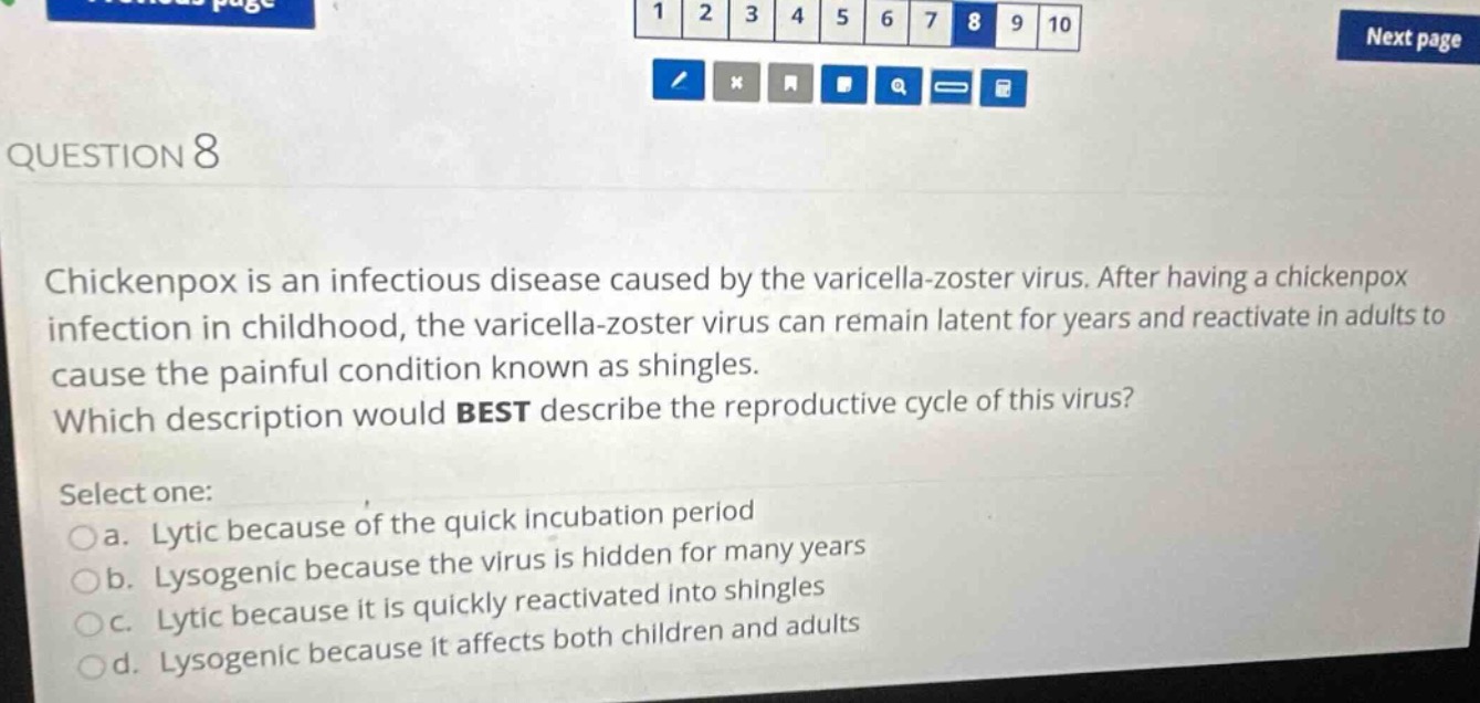 question 8 chickenpox is an infectious disease caused by the varicella …
