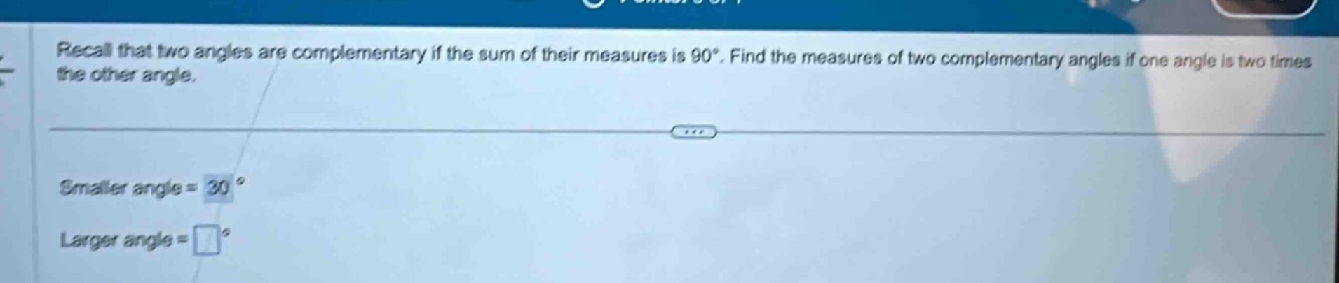 recall that two angles are complementary if the sum of their measures i…