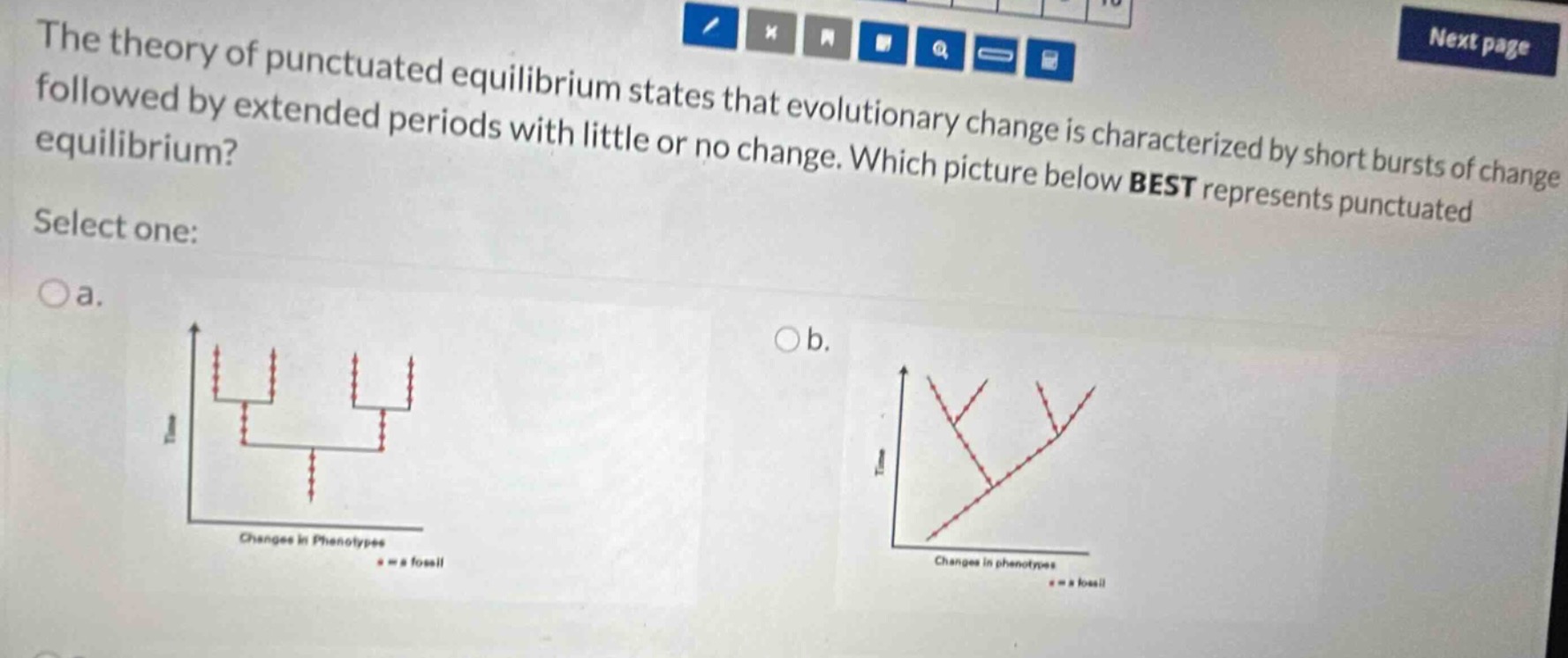 the theory of punctuated equilibrium states that evolutionary change is…