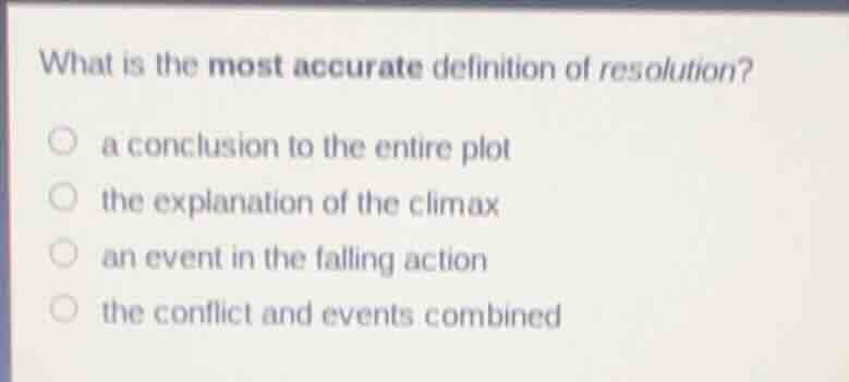 what is the most accurate definition of resolution? a conclusion to the…