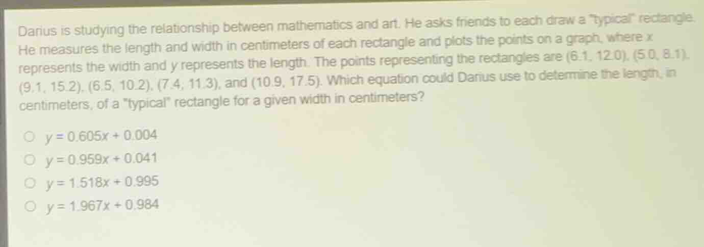 darius is studying the relationship between mathematics and art. he ask…