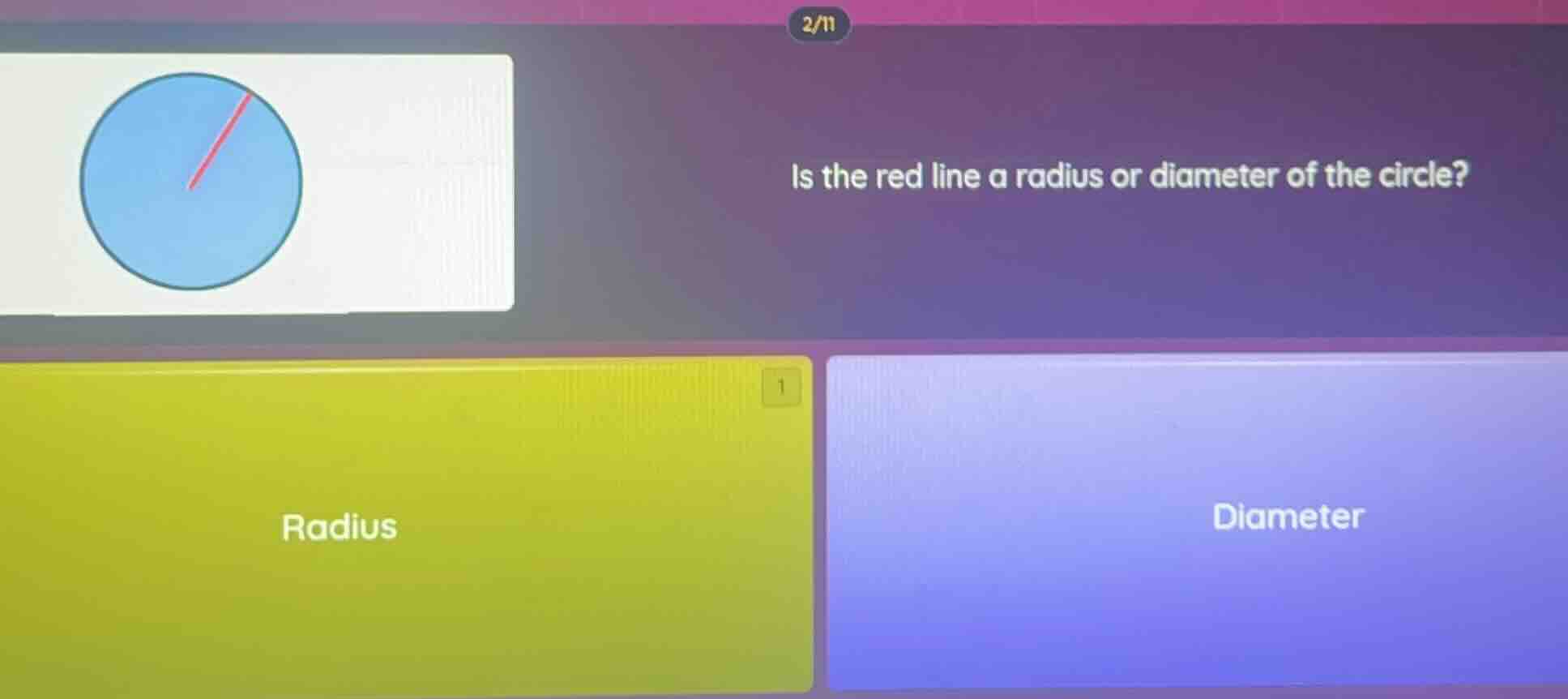 is the red line a radius or diameter of the circle? radius diameter
