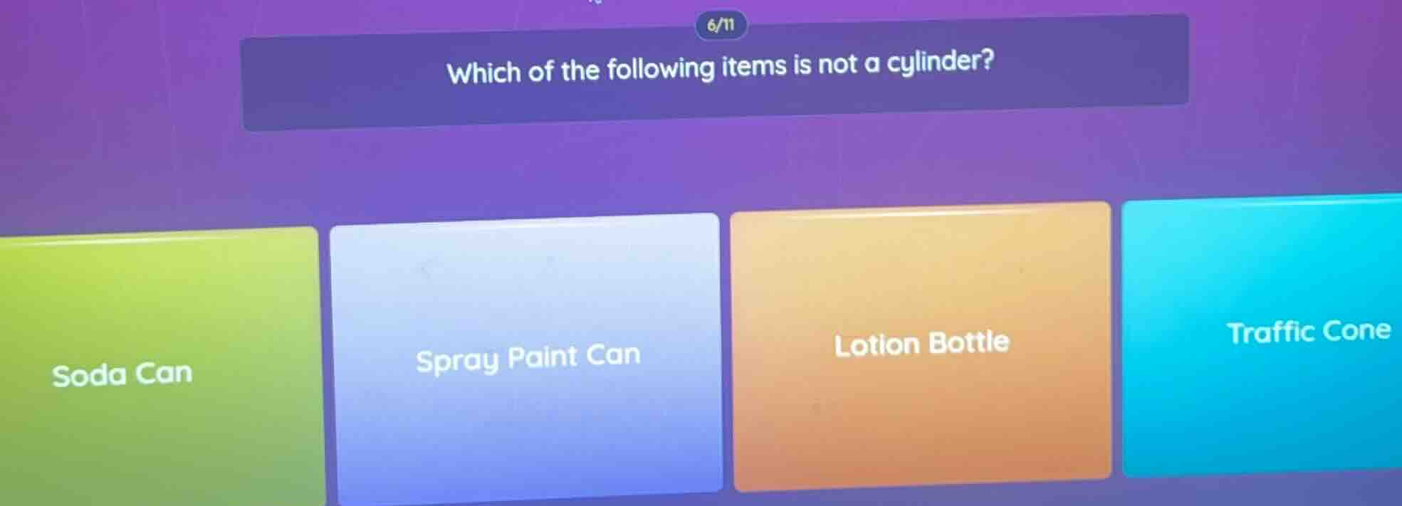 which of the following items is not a cylinder? soda can spray paint ca…