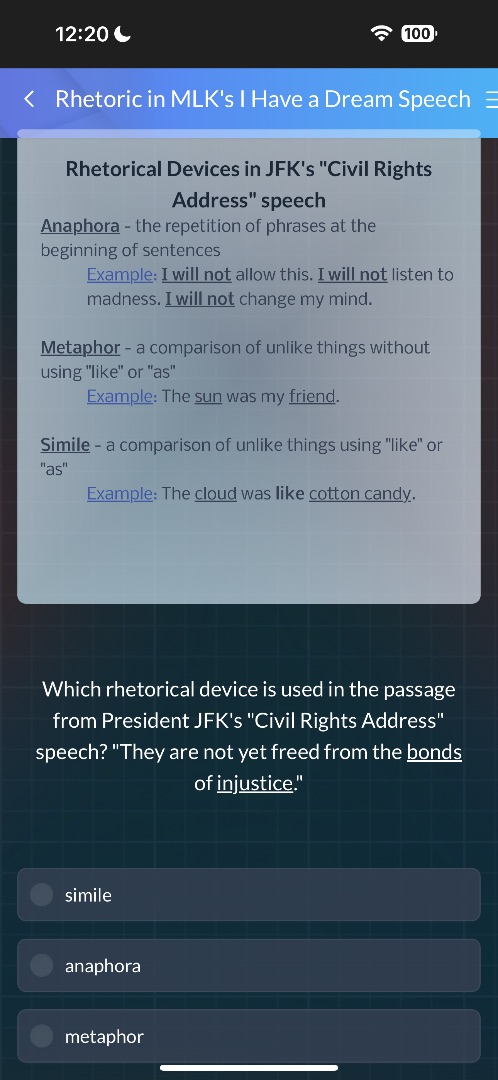rhetorical devices in jfks civil rights address speech anaphora - the r…