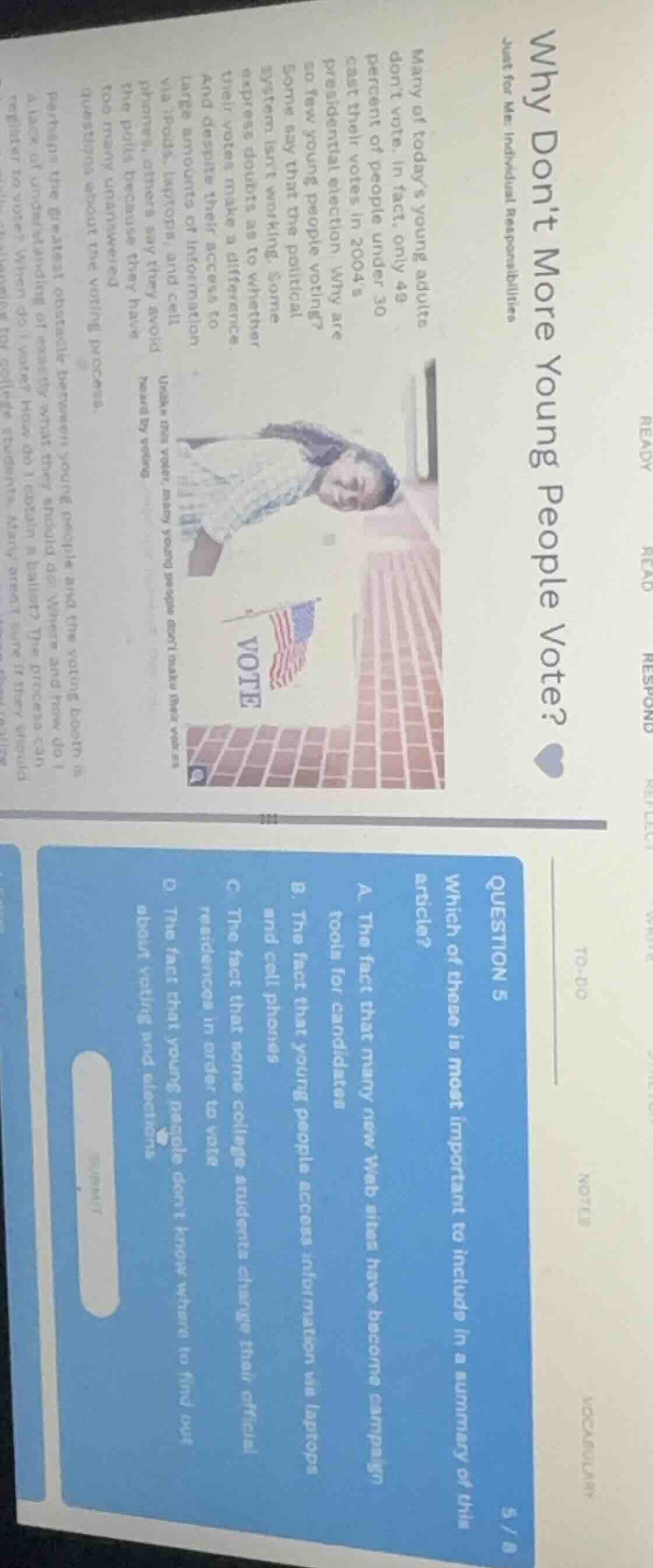 why dont more young people vote? just for me: individual responsibiliti…