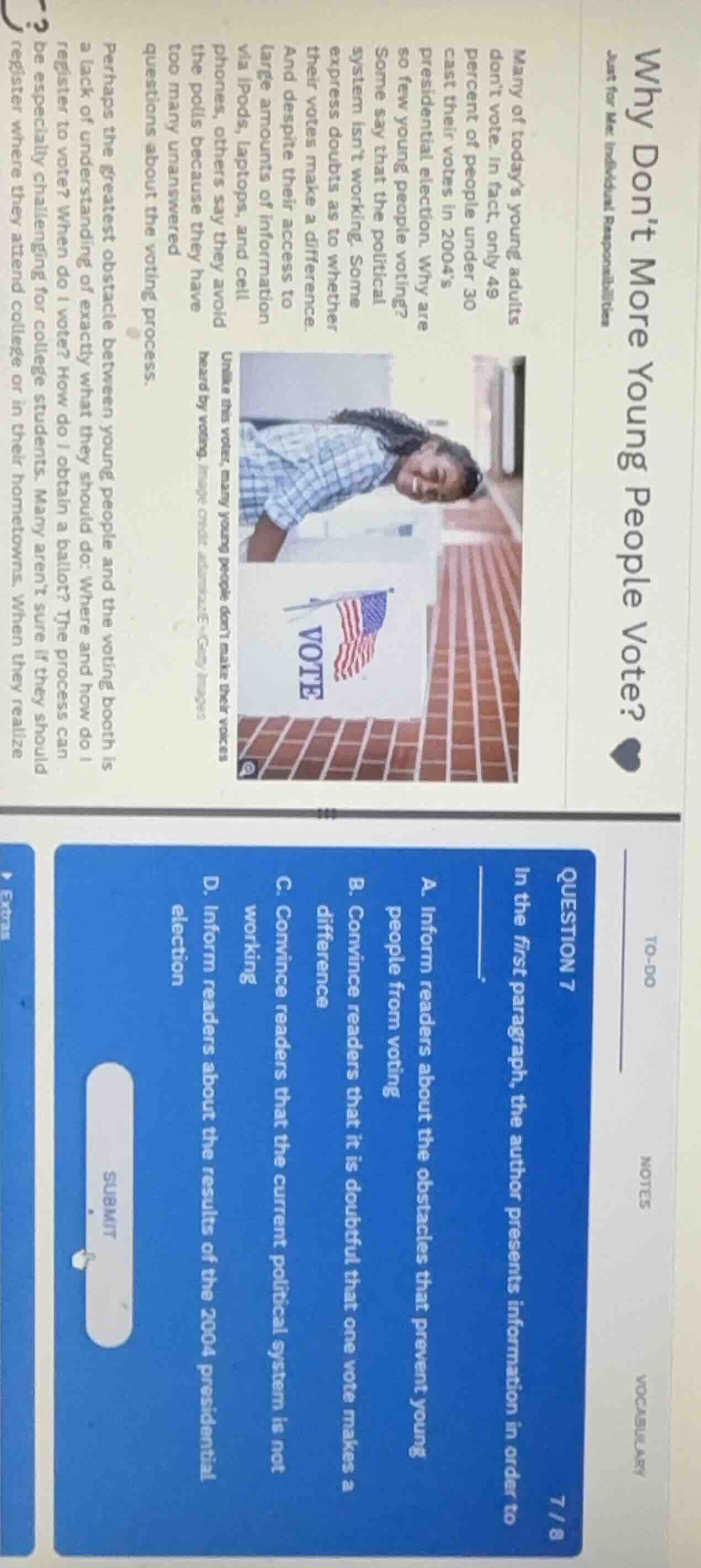 why dont more young people vote? just for me: individual responsibiliti…