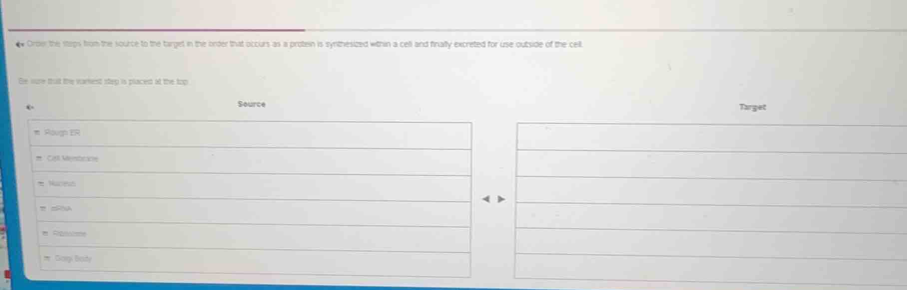 order the steps from the source to the target in the order that occurs …