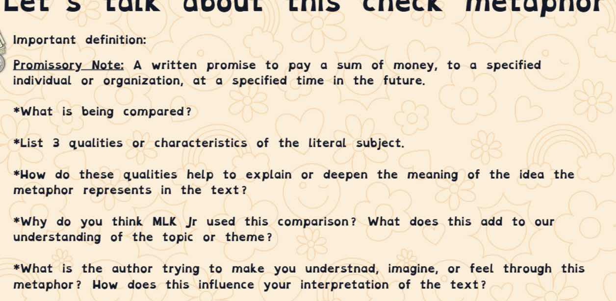 lets talk about this check metaphor important definition: promissory no…