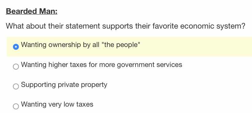 bearded man: what about their statement supports their favorite economi…