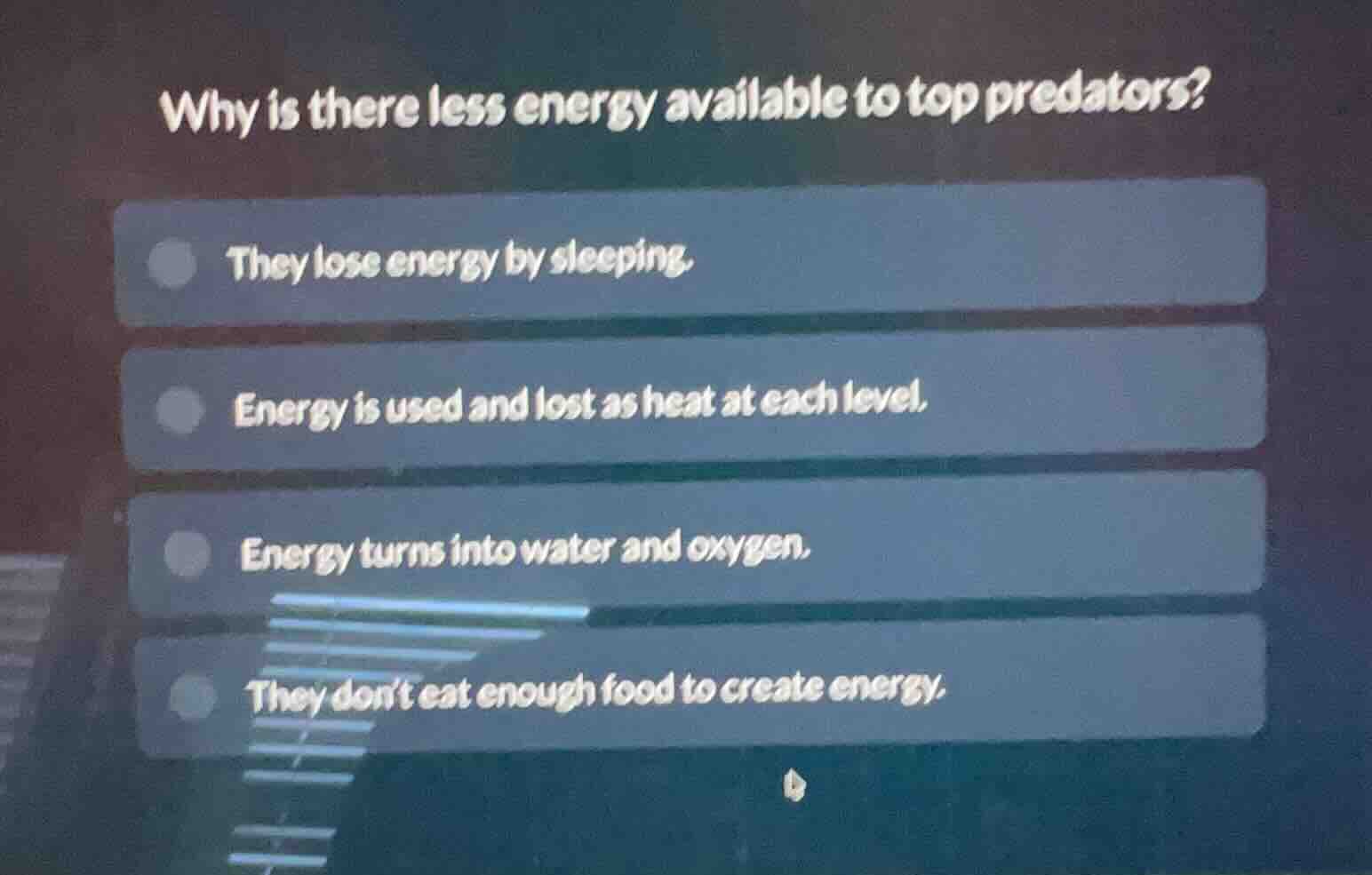 why is there less energy available to top predators? they lose energy b…