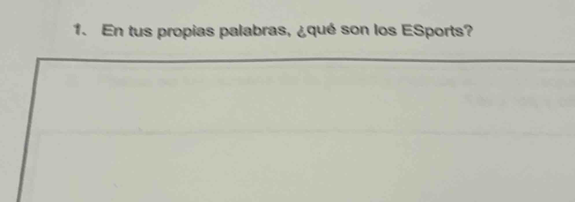 1. en tus propias palabras, ¿qué son los esports?