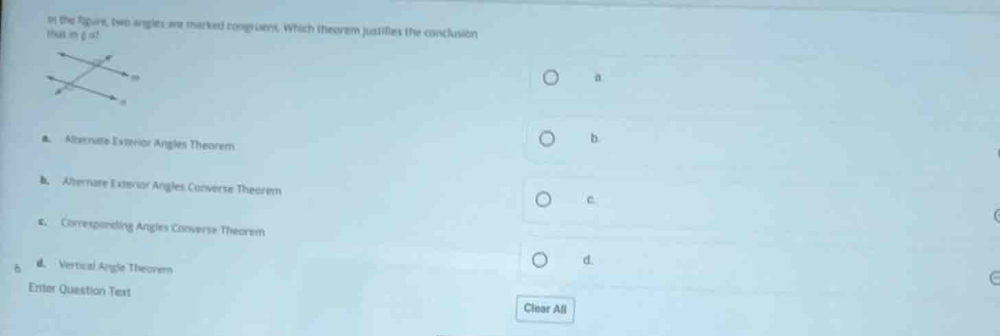 in the figure, two angles are marked congruent. which theorem justifies…