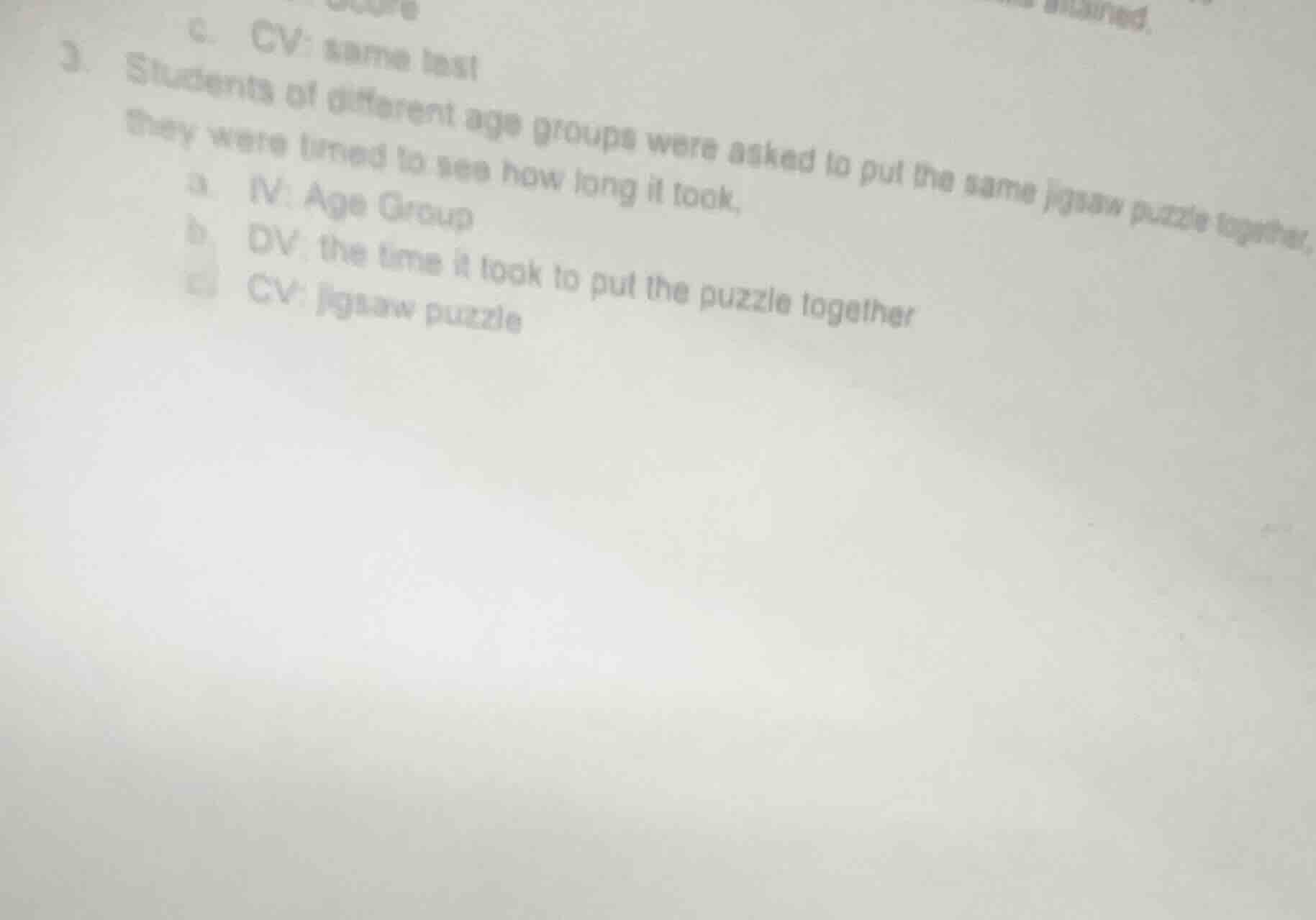 3. students of different age groups were asked to put the same jigsaw p…